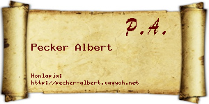 Pecker Albert névjegykártya